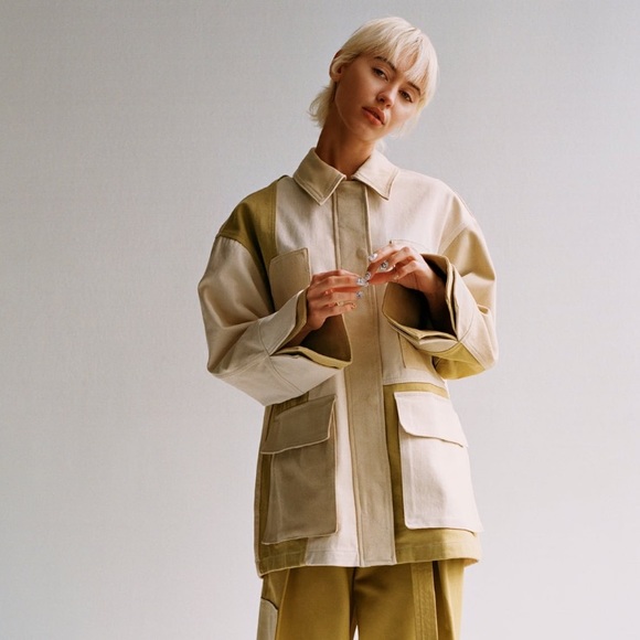 *Zara* Gabardine Patchwork Jacket, Small - Worn once! - Picture 2 of 11